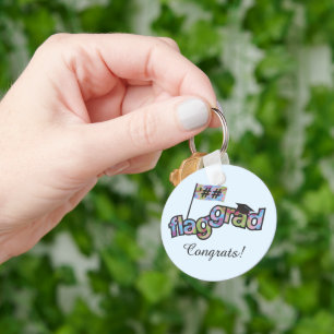 Personalize Color Guard Graduation Keychain