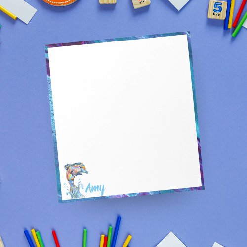 Personalize Color Pencil Dolphin Jumping Notepad