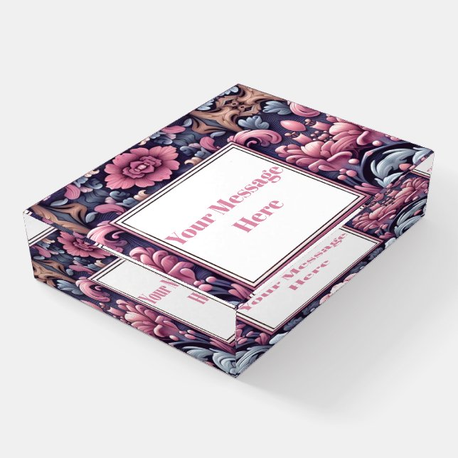 Personalize Colorful Elegant Desk Paperweight (Angled)