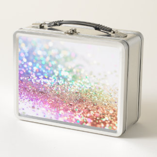 PERSONALIZE - Colorful Glitter Metal Lunch Box