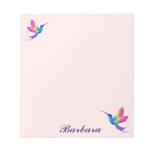 Personalize Colorful Humming Bird Notepad