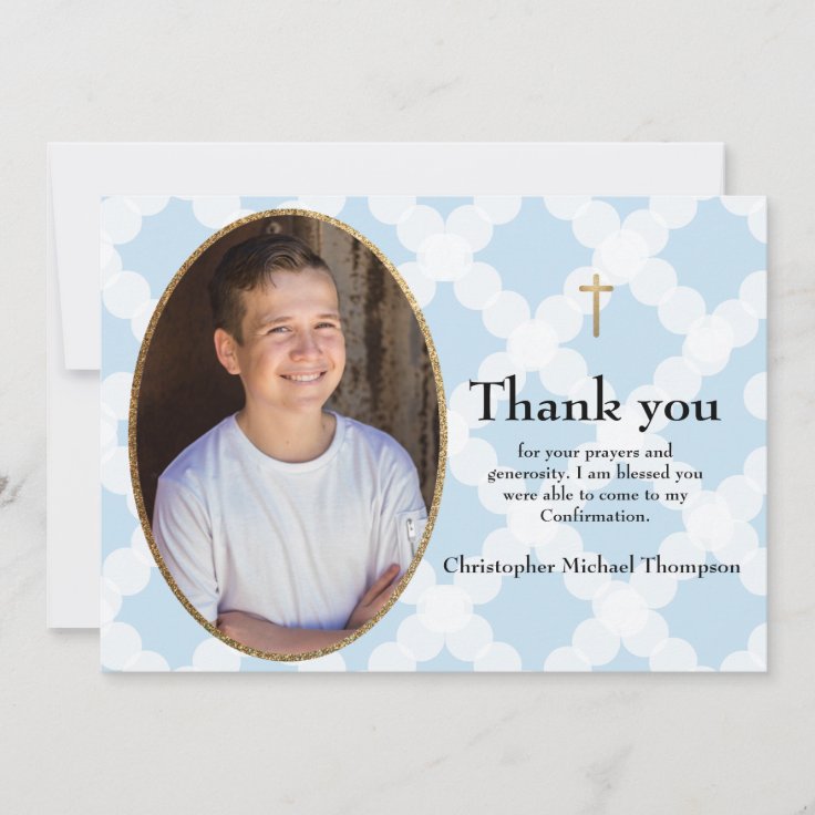 Personalize Confirmation Boy Thank you | Zazzle