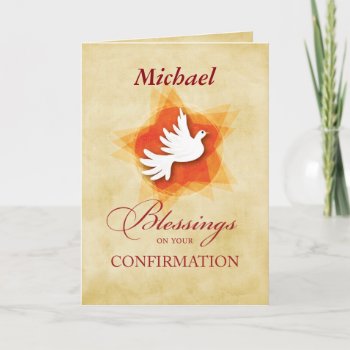 Personalize Confirmation Congratulations Dove Card by Religious_SandraRose at Zazzle