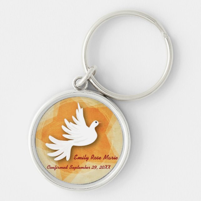 Personalize Confirmation Congratulations Gift Coll Keychain (Front)
