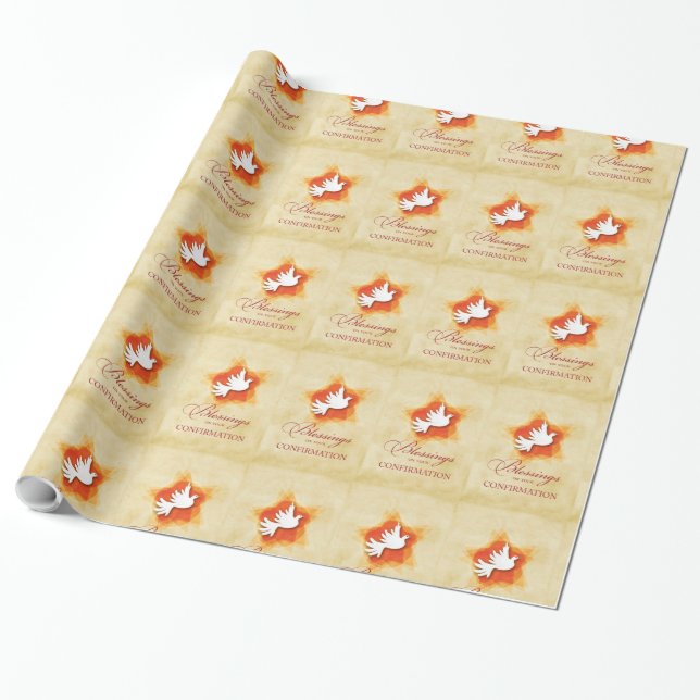 Personalize Confirmation Congratulations Gift Coll Wrapping Paper (Unrolled)