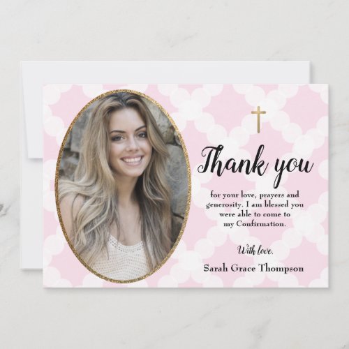 Personalize Confirmation teen girl photo thank you