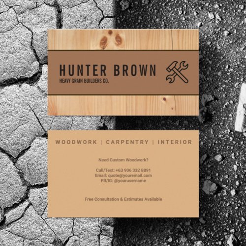 Personalize Construction Handyman Woodwork Business Card