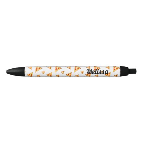 Personalize Cool fun pizza slices pattern white Black Ink Pen