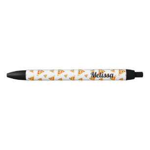 Personalize Cool fun pizza slices pattern white Pen