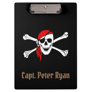 Personalize Cool Pirate Sign Clipboard
