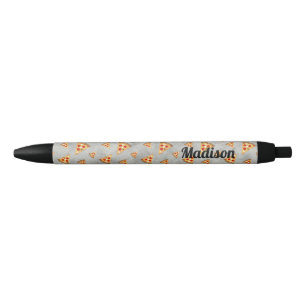 Personalize Cool pizza slices vintage gray pattern Pen