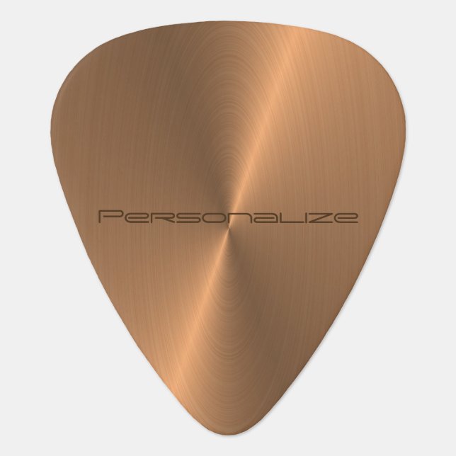 Personalize Copper Metallic Print 🎸 Guitar Pick (Front)