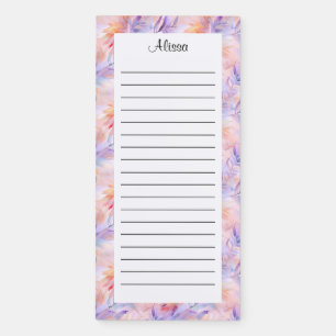 Personalize Coquette Colorful Lined Magnetic Notepad