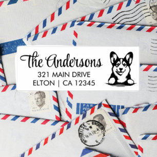 Personalize Corgi Return Address  Self-inking Stamp