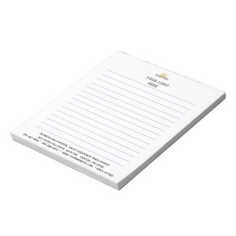 Personalize: Corporate Logo Lined Notepad 