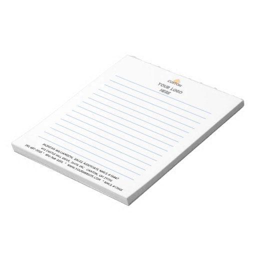 Personalize: Corporate Logo Lined Notepad | Zazzle