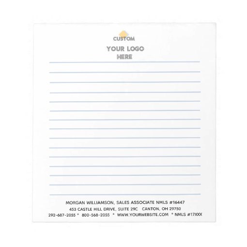 Personalize: Corporate Logo Lined Notepad | Zazzle