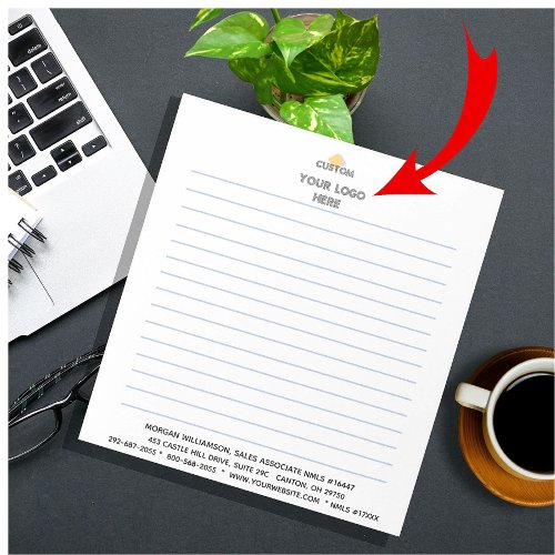 Personalize Corporate Logo Lined   Notepad