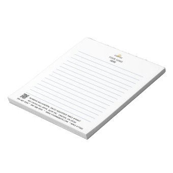 Personalize: Corporate Logo QR Code Lined Notepad | Zazzle