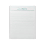 Personalize: Corporate Minimal Teal And White Notepad at Zazzle