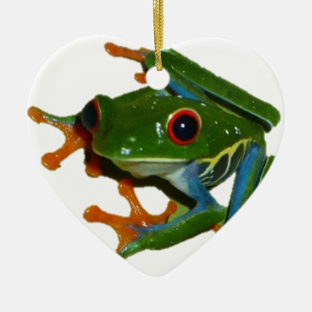 Personalize Costa Rica Red Eyed Frog Ceramic Ornament (Front)