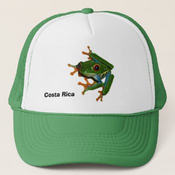 Personalize Costa Rica Red Eyed Frog Trucker Hat by datacats at Zazzle
