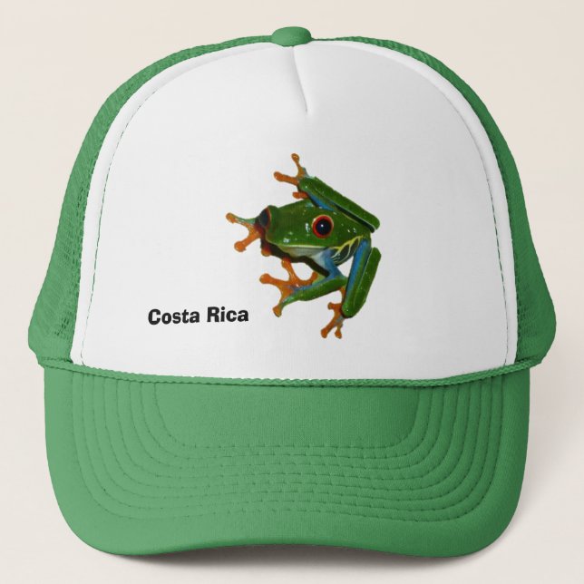 Personalize Costa Rica Red Eyed Frog Trucker Hat (Front)