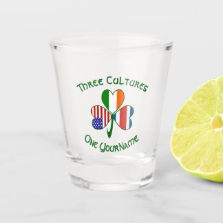 Personalize Costa Rican Ireland USA Shamrock Shot Glass
