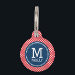 Personalize Country Picnic Red Gingham Monogram Pet Tag<br><div class="desc">Monogrammed pet tag featuring a stylish picnic red gingham pattern. Personalize it by replacing the placeholder text. For more options such as to change the font and it's size click the "Customize it" button. *Please note that the Zazzle Watermark that appears in the zoom preview will not appear on the...</div>