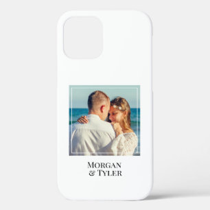 Personalize Couple's Photo & Names, Square, White iPhone 12 Pro Case