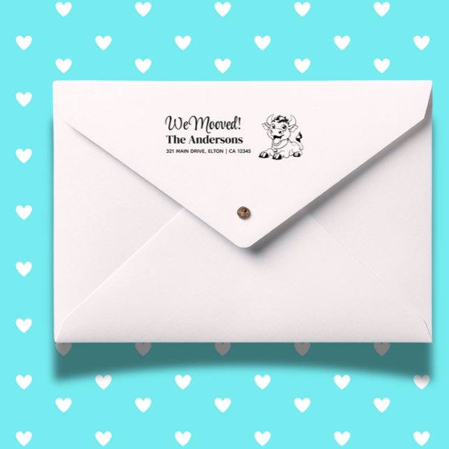 Personalize Cow Return Address  Self-inking Stamp (Customize yours today for easy, personal, and stylish correspondence.)