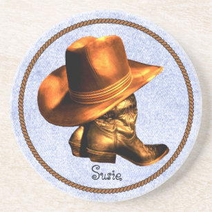 PERSONALIZE COWOY HAT AND BOOTS     COASTER