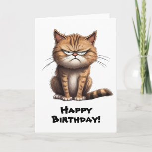 Personalize Crabby Cat Blank Greeting Card