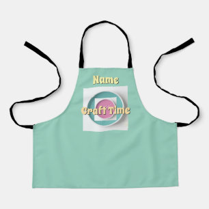 Personalize Craft Time Lt Teal Apron