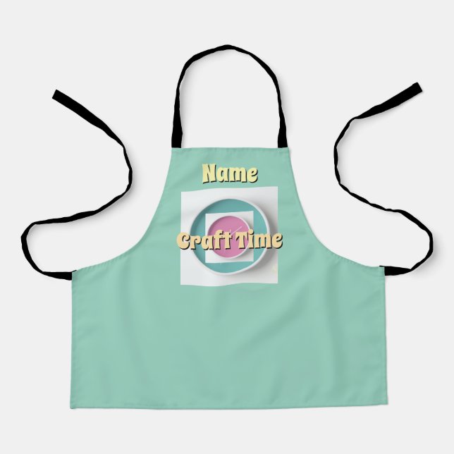 Personalize Craft Time Lt Teal   Apron (Front)