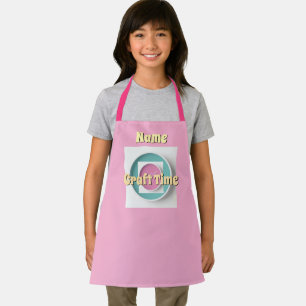 Personalize Craft Time Pink Apron