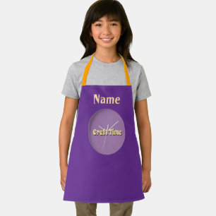 Personalize Craft Time Purple Apron