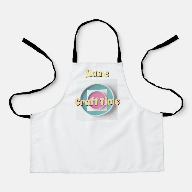 Personalize Craft Time White   Apron (Front)