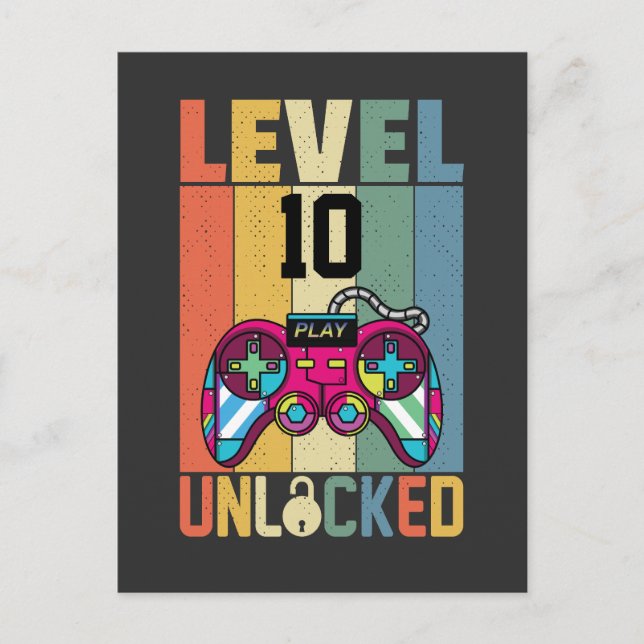 Personalize Create Your Own Costume Level Unlocked Invitation Postcard (Front)