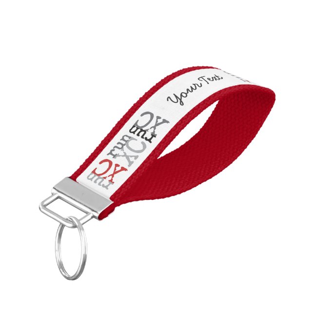 Personalize Cross Country run XC Wrist Keychain (Angled Down)