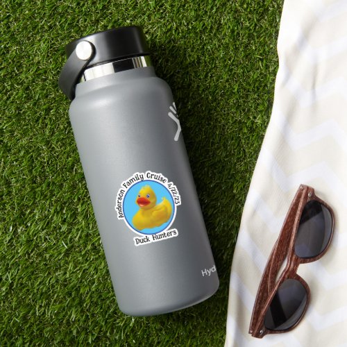Personalize cruising duck water bottle  sticker