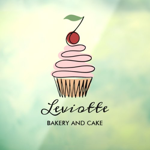 Personalize Cupcake Bakery Shop Front  Window Cling