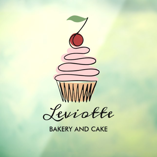Personalize Cupcake Bakery Shop Front  Window Cling (Sheet 3)