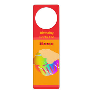 Personalize Cupcake Birthday Party Door Hanger