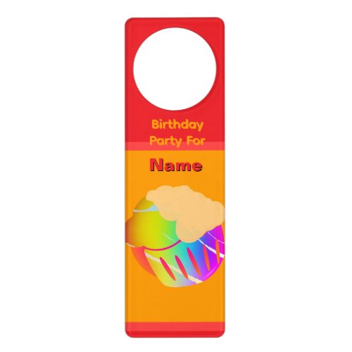 Personalize Cupcake Birthday Party Door Hanger