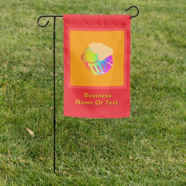 Personalize Cupcake  Garden Flag (In SItu)