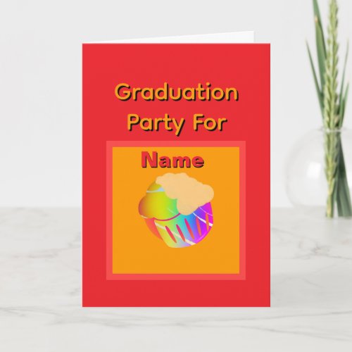 Personalize Cupcake Graduation Party Invitation