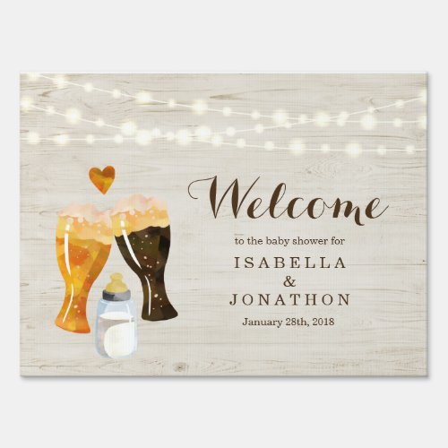 Personalize Custom Baby Brewing Shower Welcome Sign