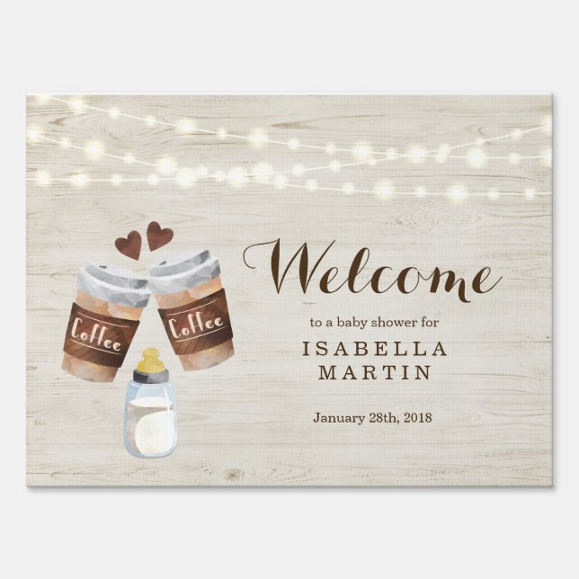 Personalize Custom Baby Brewing Shower Welcome Sign (Front)