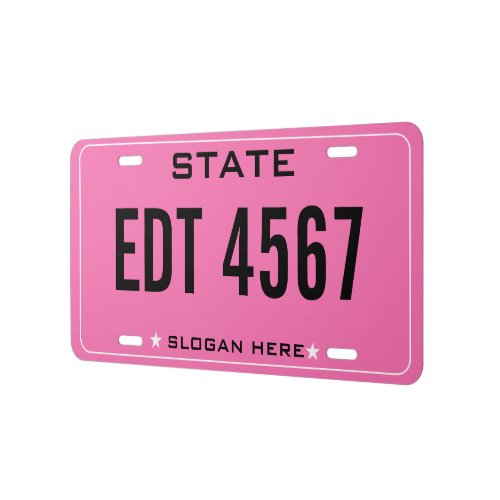 Personalize custom barbie pink license plate